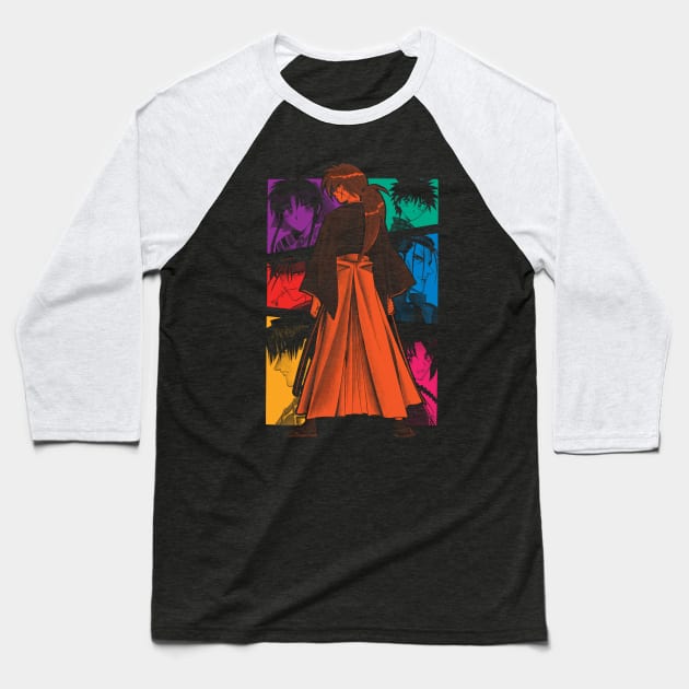 Color Kenshin Dark Baseball T-Shirt by geekingink